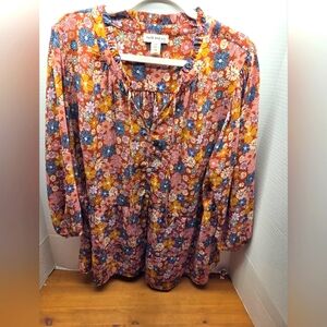 Knox Rose Floral Blouse - Pink, Orange, Blue